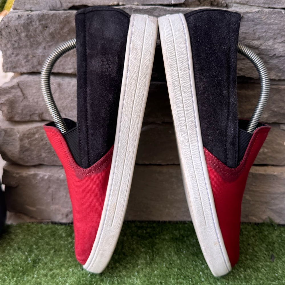 Prada Red Black Nylon Tech Men’s Sneakers Shoes - Picture 7 of 13